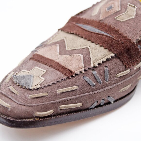 Zalo Aztec Print Slip on Loafer in Brown - Picture 5 of 8